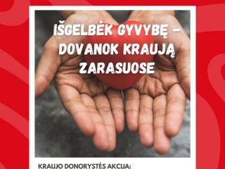 Kviečiame dalyvauti kraujo donorystes akcijoje