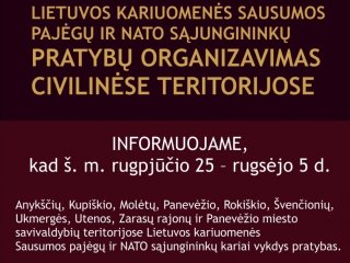 Dėl Lietuvos kariuomenės sausumos pajėgų ir NATO sąjungininkų pratybų organizavimo civilinėse...