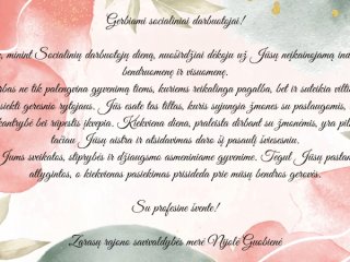 Gerbiami socialiniai darbuotojai!