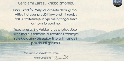 Zarasų rajono savivaldybės merės sveikinimas!