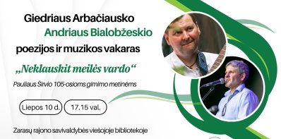 „Neklauskit meilės vardo“ – muzikos ir poezijos vakaras poetui Pauliui Širviui atminti
