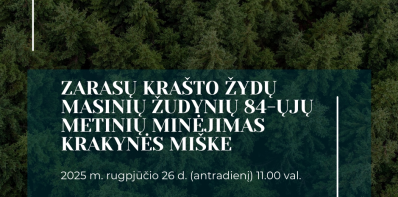 Zarasų krašto žydų masinių žudynių 84-ųjų metinių minėjimas Krakynės miške