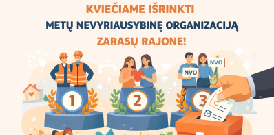 Kviečiame išrinkti metų nevyriausybinę organizaciją Zarasų rajone!