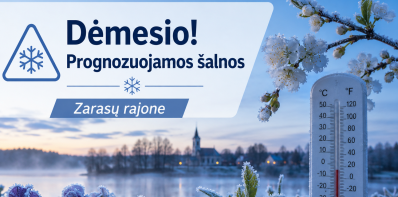 Zarasų rajone prognozuojamos šalnos: gyventojai raginami pasirūpinti augalais