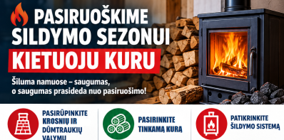 Pasiruoškime šildymo sezonui – saugumas prasideda nuo tinkamo pasirengimo