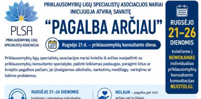 Atvira savaitė „Pagalba arčiau“: nemokamos priklausomybių konsultacijos